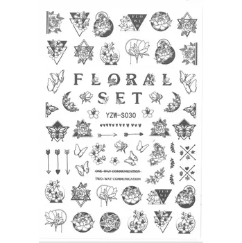 Samolepicí Samolepky na nehty - květinové