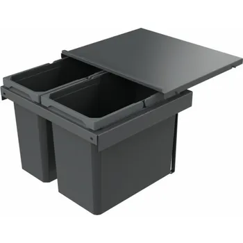 Odpadkový koš Cox Stand-UP® 350 S/500-2, Systém sběru odpadu, antracit, H 350 mm