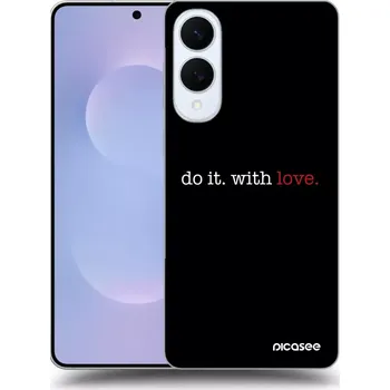 Pouzdro na mobilní telefon Picasee silikonový černý obal pro Samsung Galaxy S25 Edge 5G - Do it. With love.
