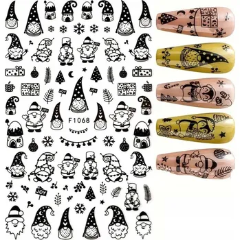 samolepka 3D Samolepky na nehty Zimní sněhové vločky Vánoční hvězdy R215