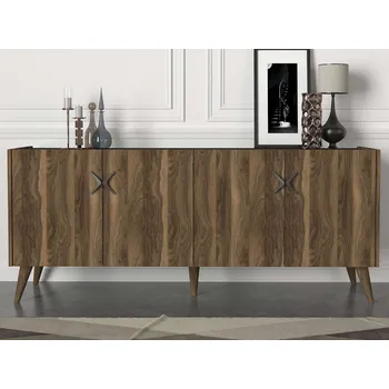 Komoda FERMONT široká komoda, ořech/antracit