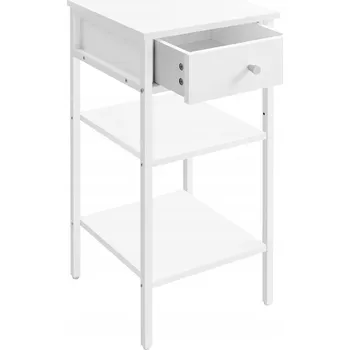 Noční stolek VASAGLE Noční stolek, skříňka s jednou zásuvkou, bílá