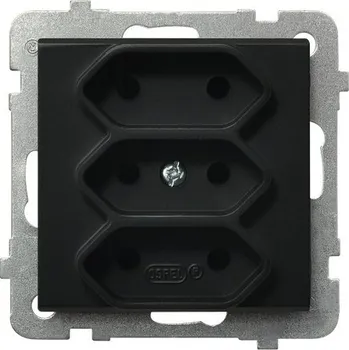 Elektrická zásuvka Elektrická Zásuvka nástěnná Ospel černá