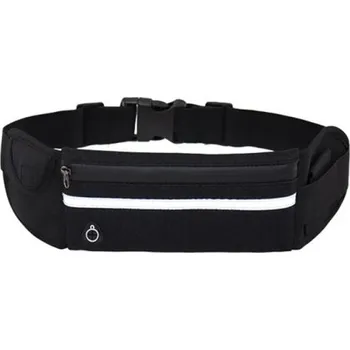 turistický batoh Unisex sportovní ledvinka na běh a cyklistiku s nastavitelným pásem 70–120 cm pro mobilní telefon a drobnosti černá