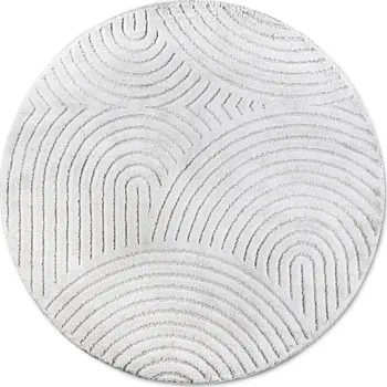 Koberec ELLE Decoration Kusový koberec New York 106203 White kruh Rozměry koberců: 200x200 (průměr) kruh