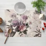 Dekorační prostírání na stůl Parma PM-112 Fialové květy na smetanovém 30x40 cm