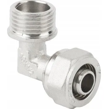 Fitinka Aqbau koleno 90° PEX/ VNĚJŠÍ ZÁVIT poniklovaná mosaz 20 x 3/4" spojka pro instalace