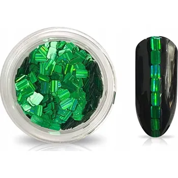 Přípravek na nehty Ozdoba na nehty Holo Hologram Secret - Vločky - Č. 11 Zelená Grass Green