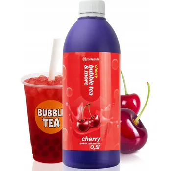 Bubble tea Molecula - SIRUP pro BUBBLE TEA BARMANSKÝ 0.5L - KONCENTRÁT ŠŤÁVY - VIŠEŇ