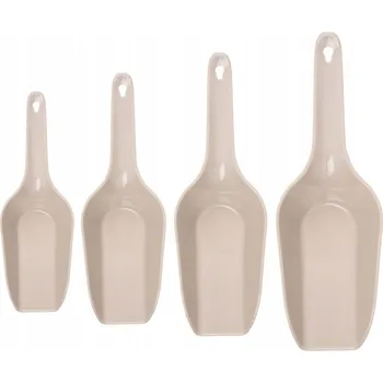 Obracečka 4x Špachtle KUCHYŇSKÁ na nabírání sypkých produktů, plastová lopatka