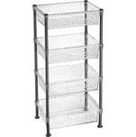 Regál 4-dílný 50x19,5x80cm, úzký, transp.plast