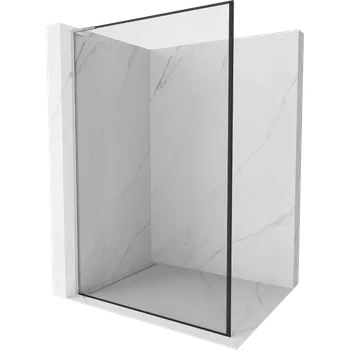 Mexen Kioto L sprchová stěna Walk-in 90 x 200 cm, černý rám, kartáčovaný nikl - 800-090-103-97-70 Sprchové stěny