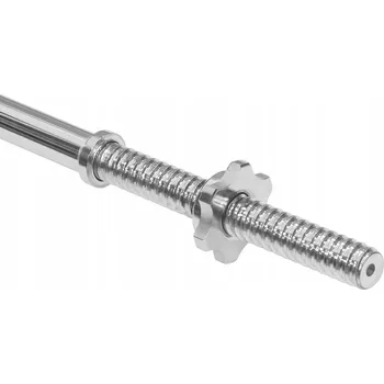 Zabezpečení domácnosti Rovná osa ocelová chromovaná závitová se svorkami, činka 120 cm, 25 mm Rebel