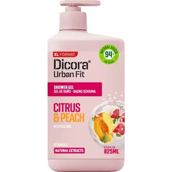 Sprchový gel Dicora Urban Fit vitamin C Citrus & Peach sprchový gel citrusy & broskev 825 ml