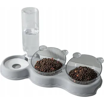 Miska pro psa Napáječka s fontánou pro plemena s klopenýma ušima, z plastu, bílá, 1 l