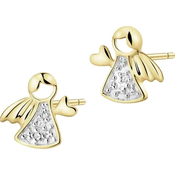 Náušnice Zlaté náušnice s diamanty - andílci - 0,008 ct - ryzost 585 - 101.361