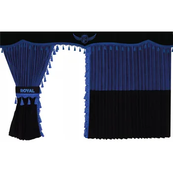 Závěs Plisované závěsy ROYAL modro-černé