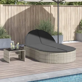 Zahradní lehátko Lehátko VidaXL šedé ocel