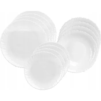 Talíř SADA TALÍŘŮ JÍDELNÍ SERVIS 12 DÍLŮ PRO 4 OSOBY BÍLÝ