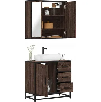 Koupelnový nábytek 2dílná sada koupelnového nábytku, hnědý dub