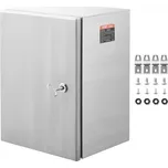 Ocelová elektrická krabice VEVOR, 40x30x25 cm, nerezová ocel 304, nástěnná venkovní krabička pro elektrická a elektronická zařízení s montážní deskou, panty a zámkem, vodotěsná IP66