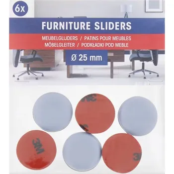 Podložka pod nábytek TEFLONOVÉ SAMOLEPICÍ PODLOŽKY KLOUZAČE 25 mm 6 ks