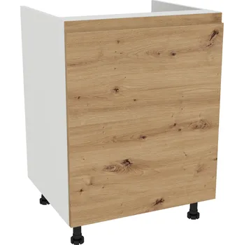 Kuchyňská skříňka Spodní skříňka pod dřez 60 FREZO Bílá čela Bezúchytková Dub Artisan