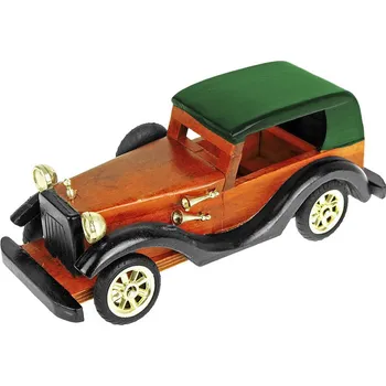 Dřevěná hračka Dřevěný model auta se střechou 24cm (Dřevěné auto - délka 240 mm, materiál: dřevo, váha cca 280g)