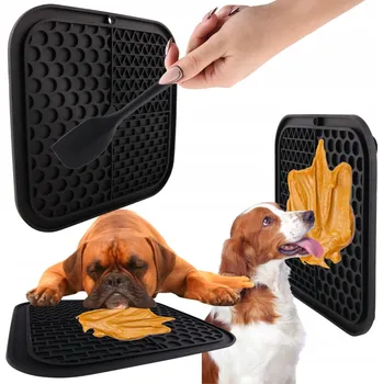 Miska pro psa Sada dvou misek s protiskluzovou silikonovou podložkou Wobell, černá, 0,2 l