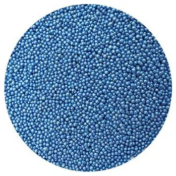 Jedlá dekorace na dort Cukrové perličky metalické modré 2mm 80g - I LOVE CAKES