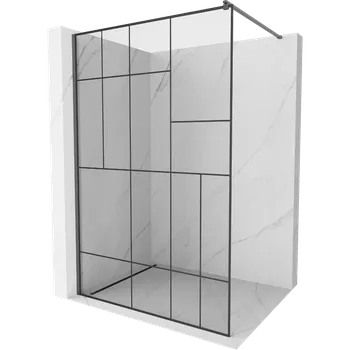 Mexen Kioto sprchová stěna Walk-in 120 x 200 cm, černý vzor 8 mm, kartáčovaný gun gray - 800-120-101-66-78 Sprchové stěny
