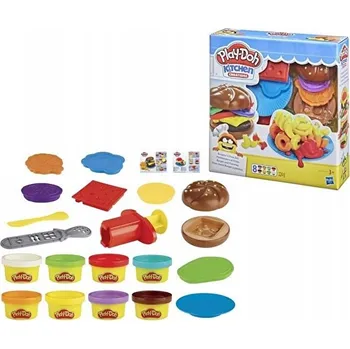 Modelovací hmota MODELÍNA HASBRO PLAY-DOH – VYTVOŘ SI BURGER A HRANOLKY V SUPER SADĚ!
