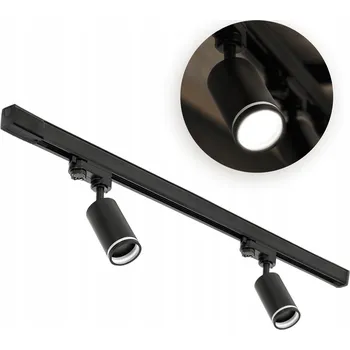 Bodové svítidlo Třífázový lištový systém 2x Svítidlo GU10 + Lišta 1m Sada ČERNÁ
