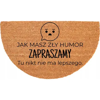 PŮLKRUHOVÁ KOKOSOVÁ ROHOŽKA EKOLOGICKÁ PROTISKLUZOVÁ 40X70CM ODOLNÁ