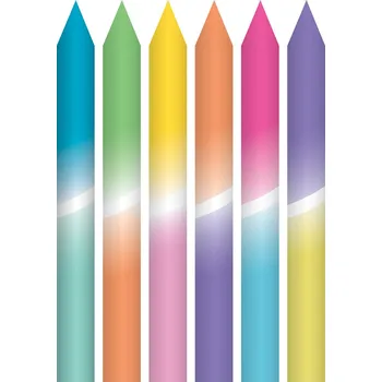 Party dekorace Svíčky dortové pastelovo-neonové 8 ks - Albi