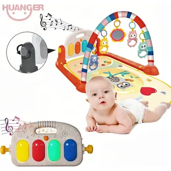 Hrací deka Podložka s hrazdičkou Sovičky oranžová