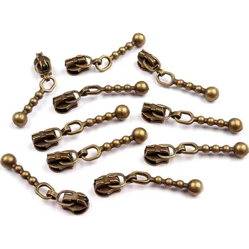 Zip Jezdec ke spirálovým zipům No 3, malé, 2 staromosaz