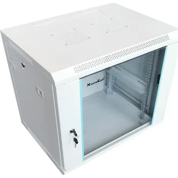 Rozvaděč XtendLan 12U/600x450, na zeď, jednodílný, rozložený, skleněné dveře, šedý