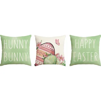 Povlečení VELIKONOČNÍ SADA POVLEČENÍ NA POLŠTÁŘE - ZAJÍC, VAJÍČKA, HAPPY EASTER