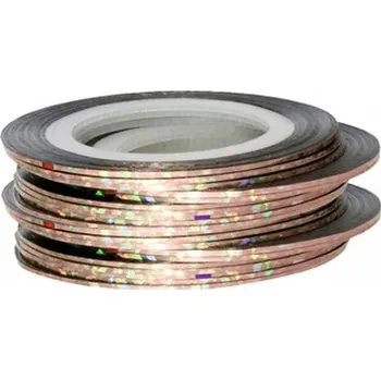 Nitka / Páska na zdobení nehtů hnědá s holo efektem