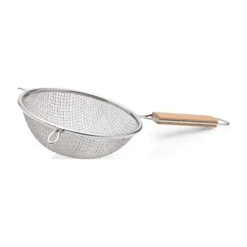 Cedník a síto Cedník s dřevěnou rukojetí 20 cm oko 1 mm