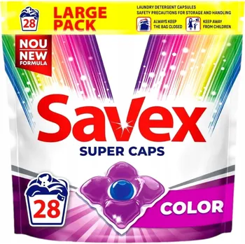 Prací prostředek Kapsle na praní Super Caps Color 28 ks Savex