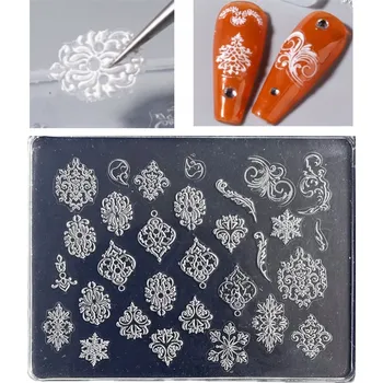 Nádoba na pečení 3D Silikonové formy na nehty, forma na vzory, sněhové vločky, glamour #11