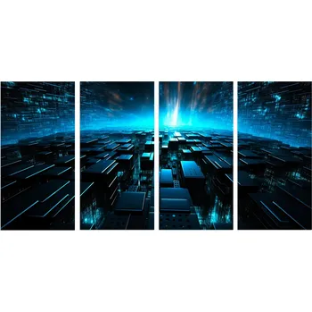 Obraz Čtyřdílný obraz na zeď do obýváku Modernistická abstrakce 60x120