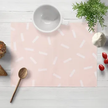prostírání Dekorační prostírání na stůl PM-062 Konfety na pastelově lososovém 30x40 cm