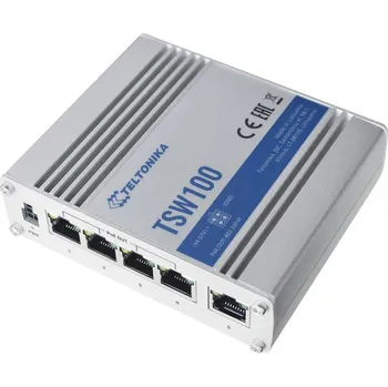 Switch Teltonika průmyslový nemanažovaný PoE switch TSW100 4x 802.3af/at