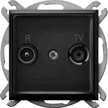 Elektrická zásuvka Anténní zásuvka nástěnná Ospel černá