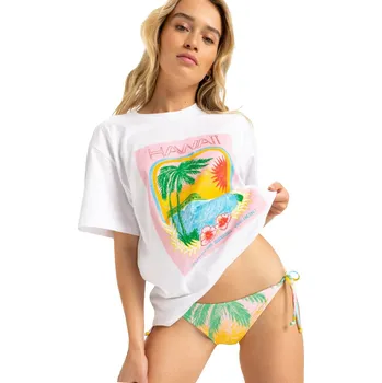 Dámské tričko Tričko Roxy Atlas Hangloose bright white hawaii L 2025 - Odesíláme do 24 hodin