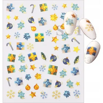 samolepka 3D vánoční Samolepky na nehty Sněhové Vločky E210