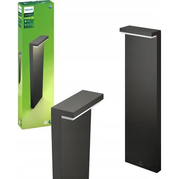 Venkovní osvětlení Obdélníkový osvětlovací sloupek Philips s integrovaným LED zdrojem, 77 cm, šedý